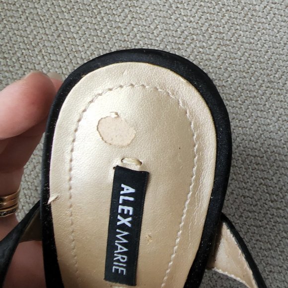 Glam Black Beaded Strappy heels by Alex Marie-Womens Sz 7.5M-New/Store Model - Picture 7 of 8